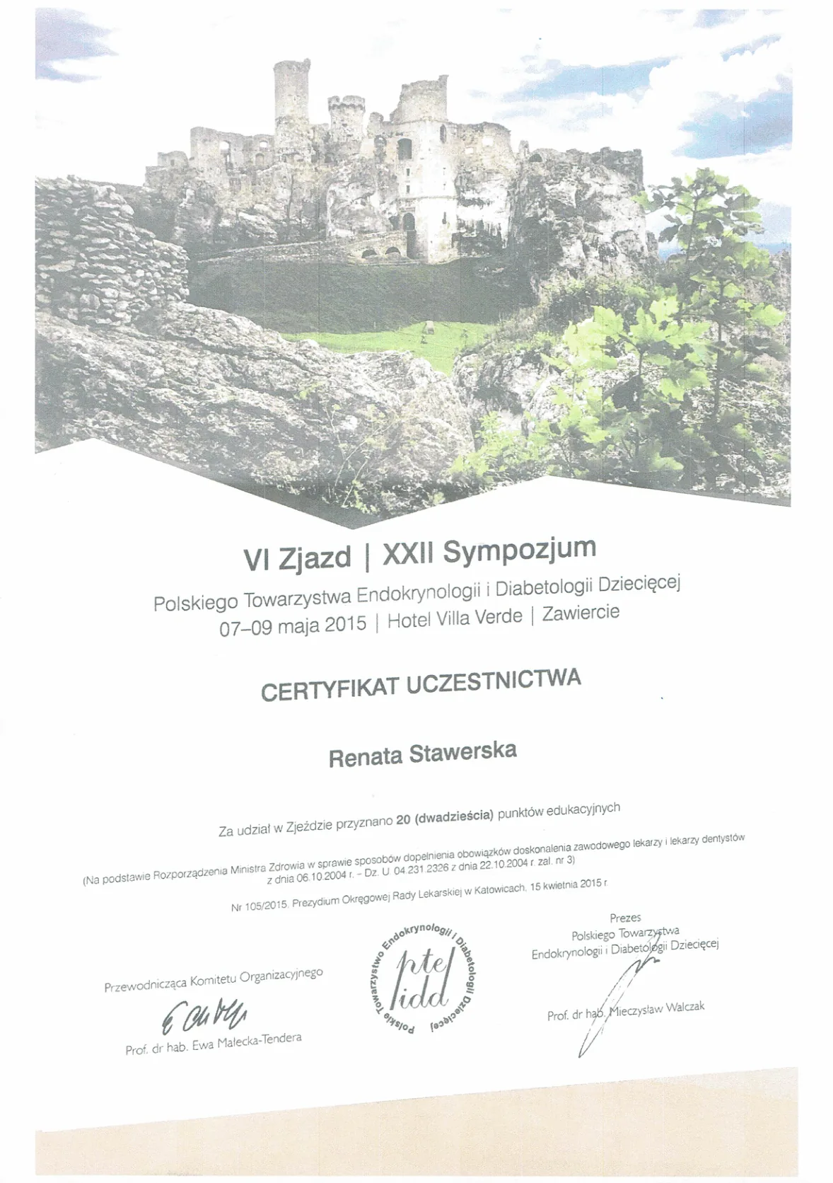 Certyfikaty prof Renata Stawerska 02