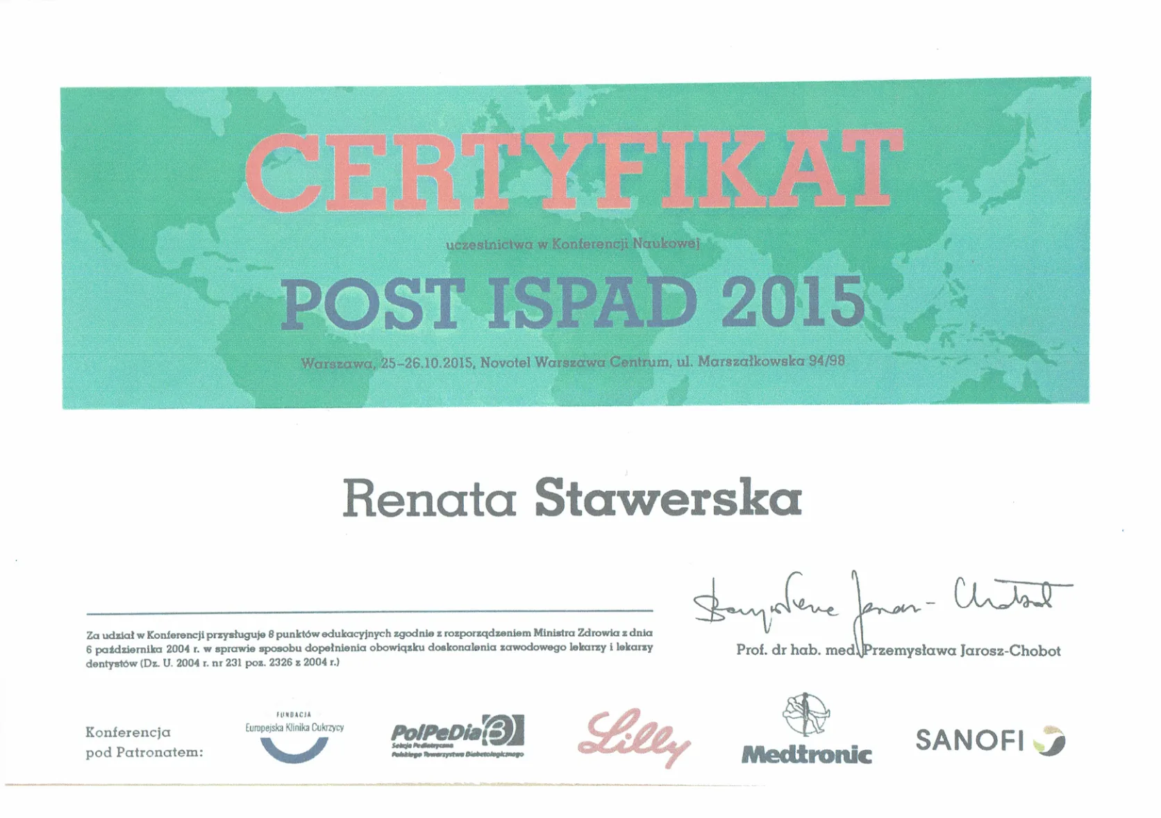 Certyfikaty prof Renata Stawerska 03