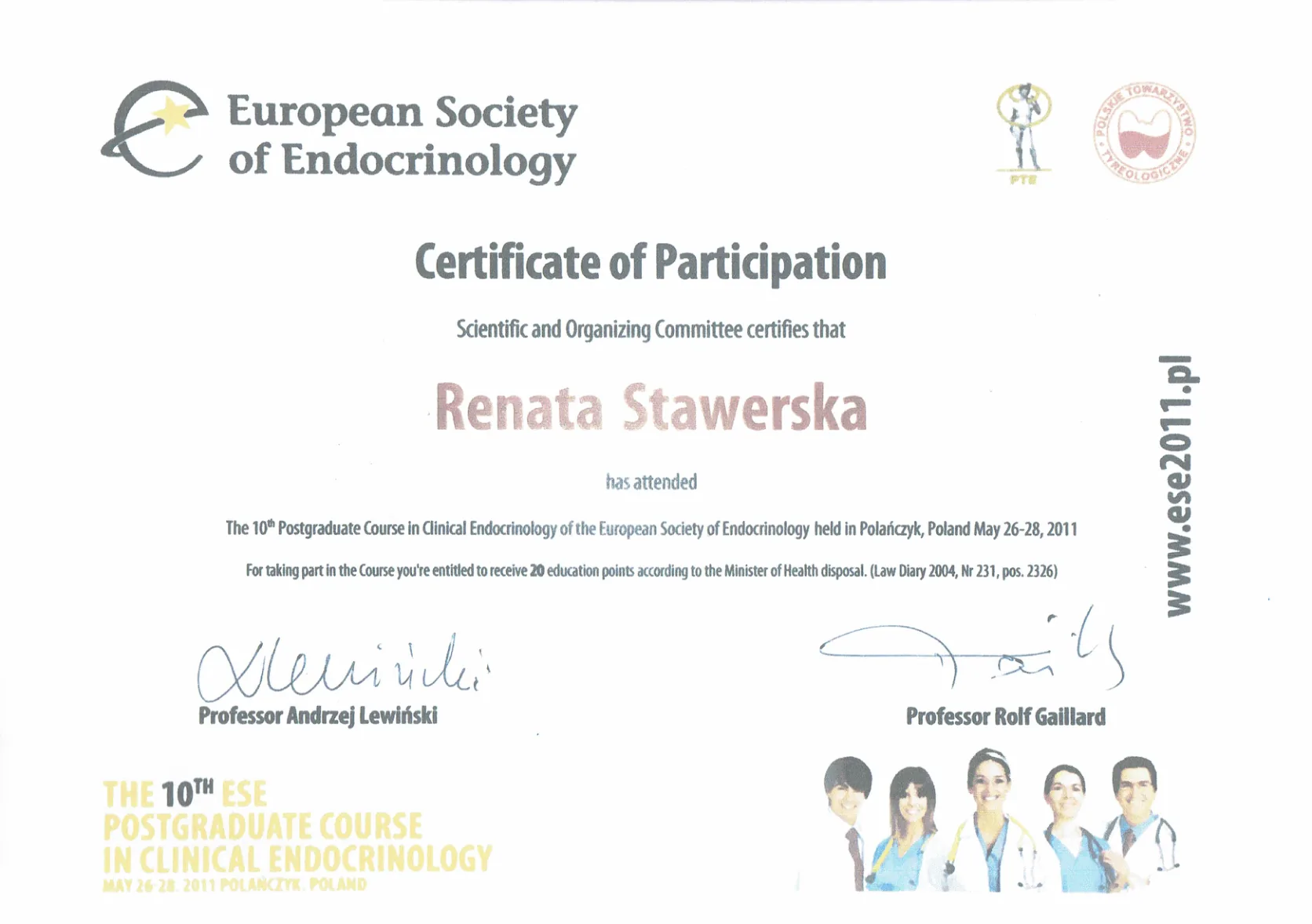 Certyfikaty prof Renata Stawerska 09