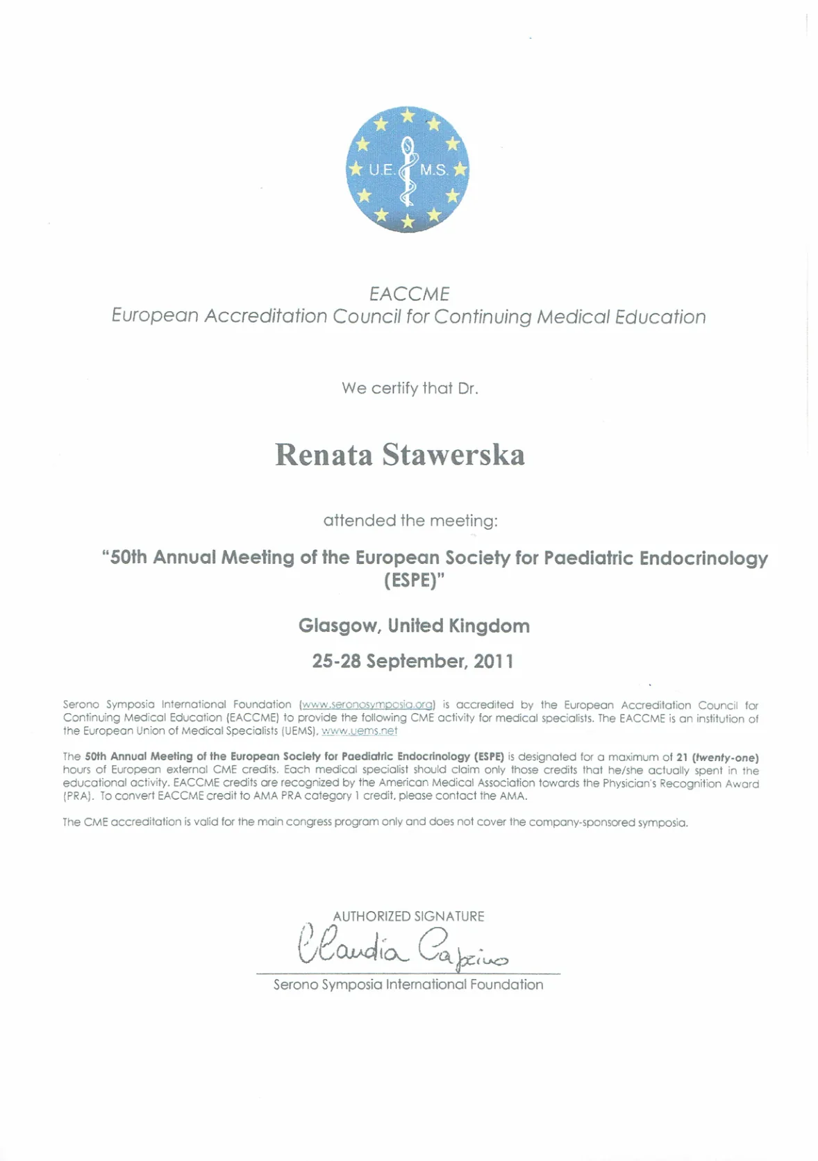 Certyfikaty prof Renata Stawerska 21