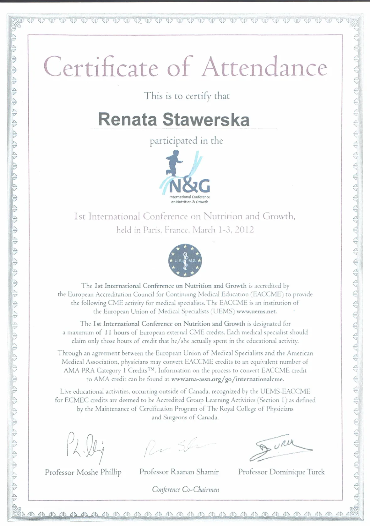Certyfikaty prof Renata Stawerska 23