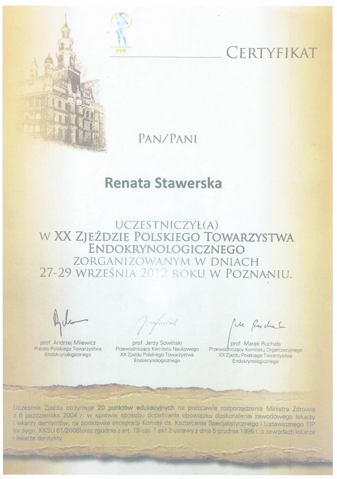 Certyfikaty prof Renata Stawerska 24
