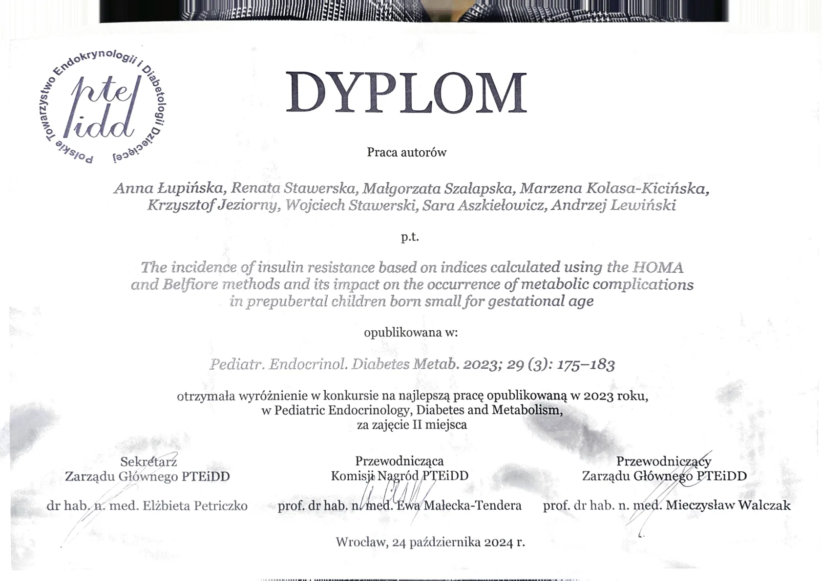 Dyplom Anna Łupińska