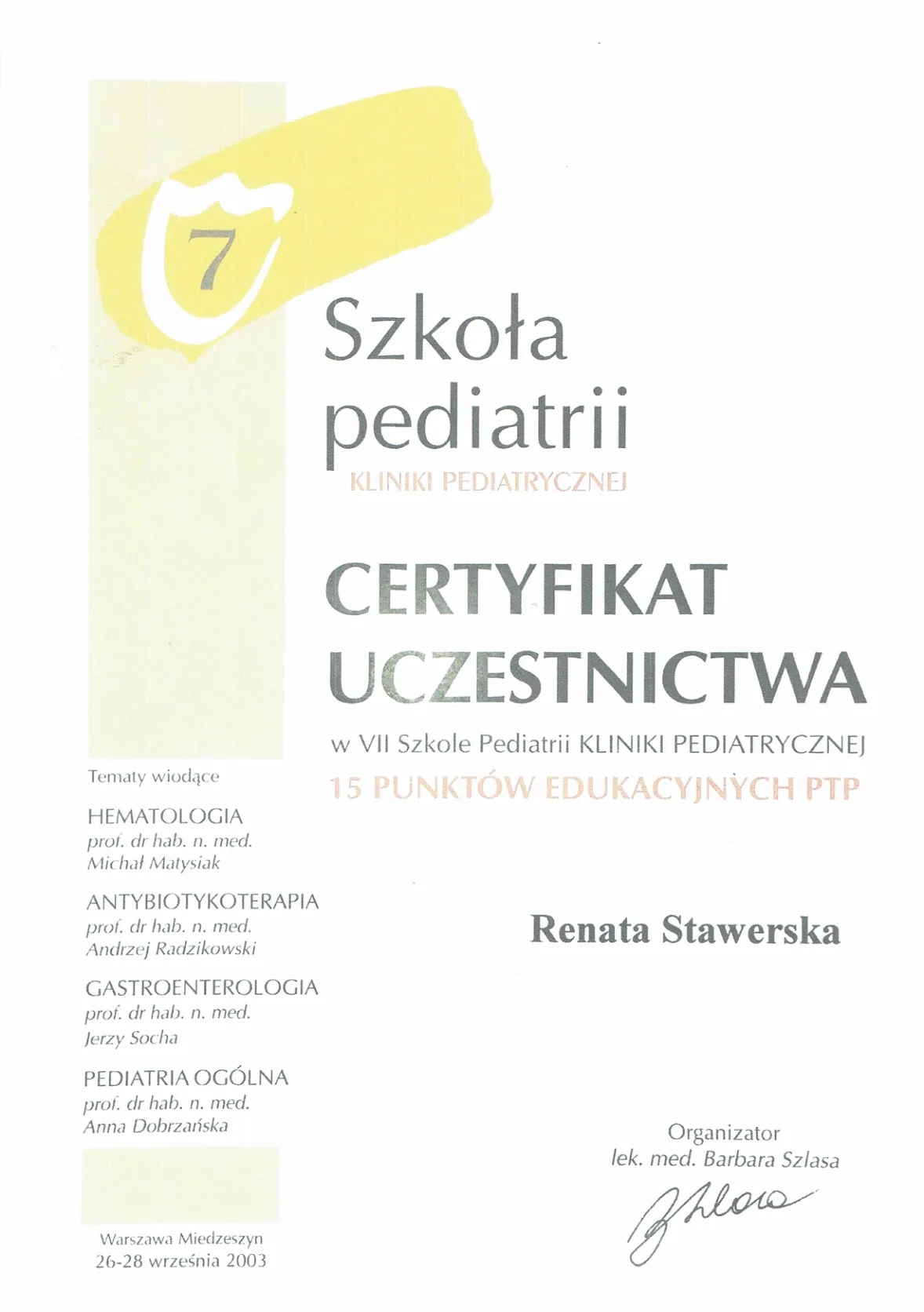 Dyplomy certyfikaty prof Renata Stawerska 05