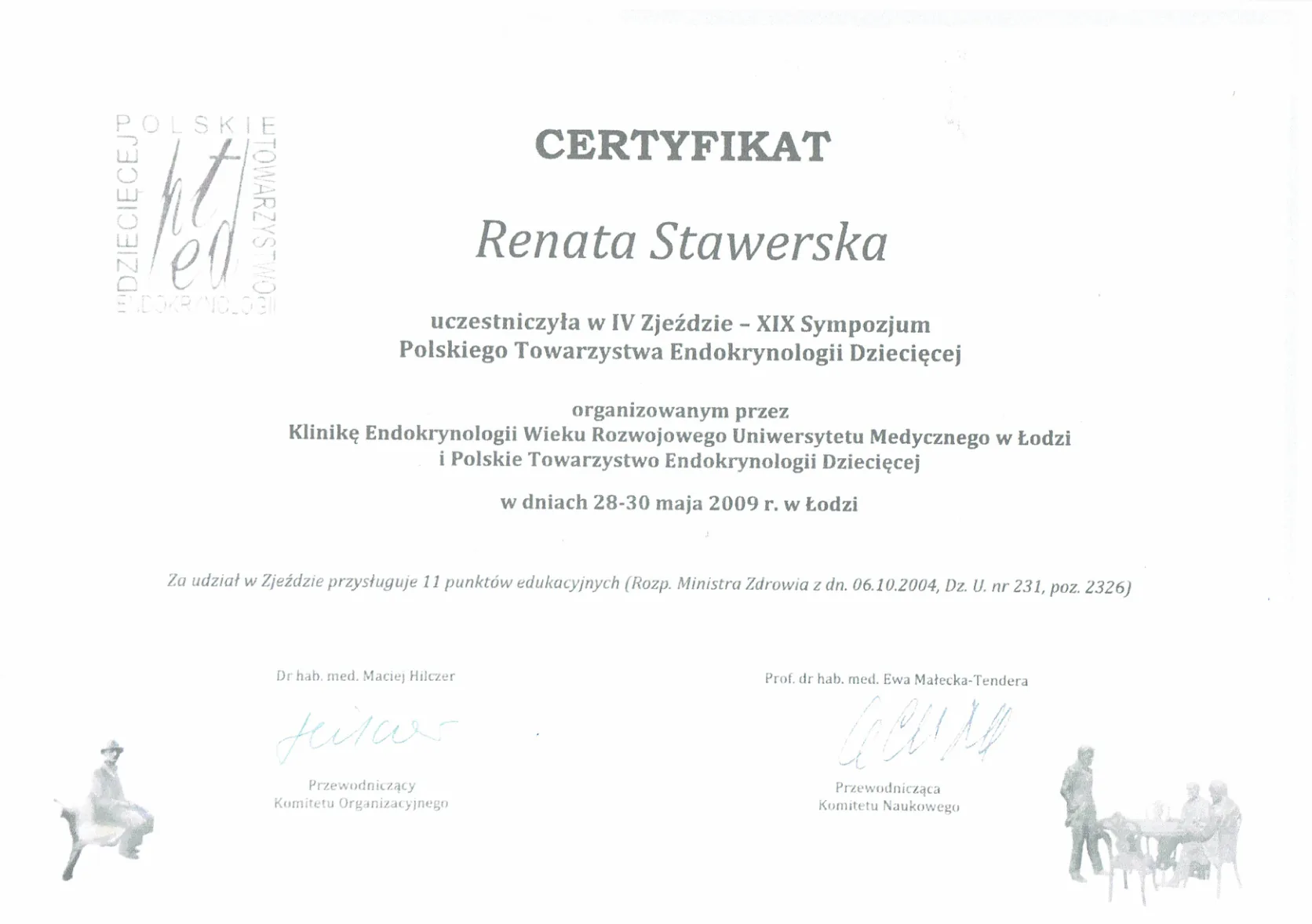 Dyplomy certyfikaty prof Renata Stawerska 15