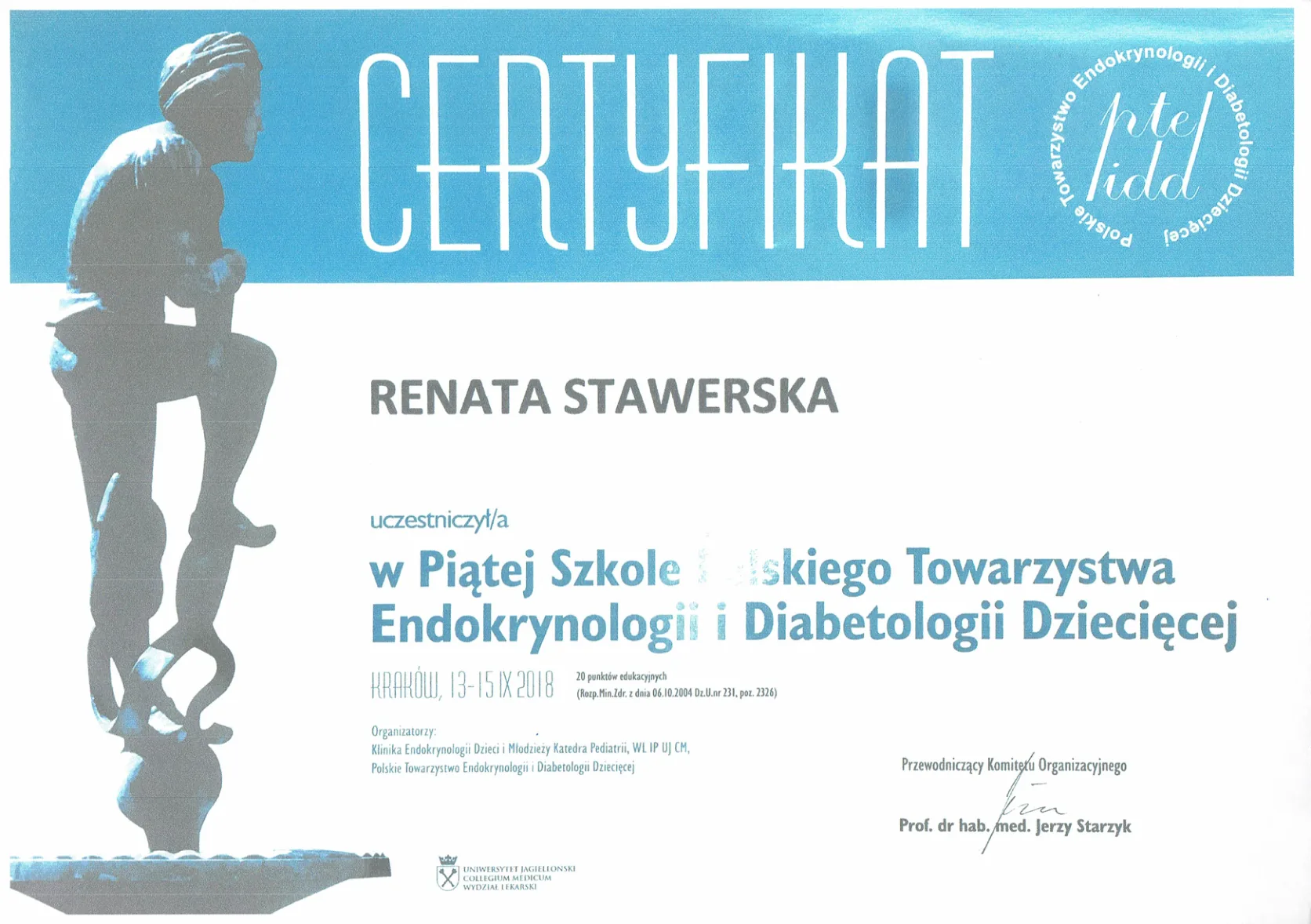 Dyplomy certyfikaty prof Renata Stawerska 25
