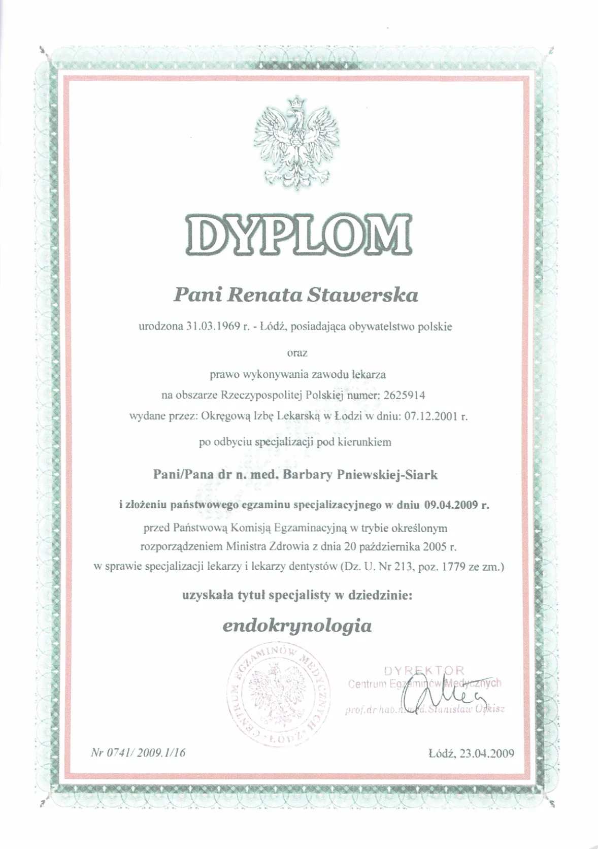 Dyplomy certyfikaty prof Renata Stawerska 26