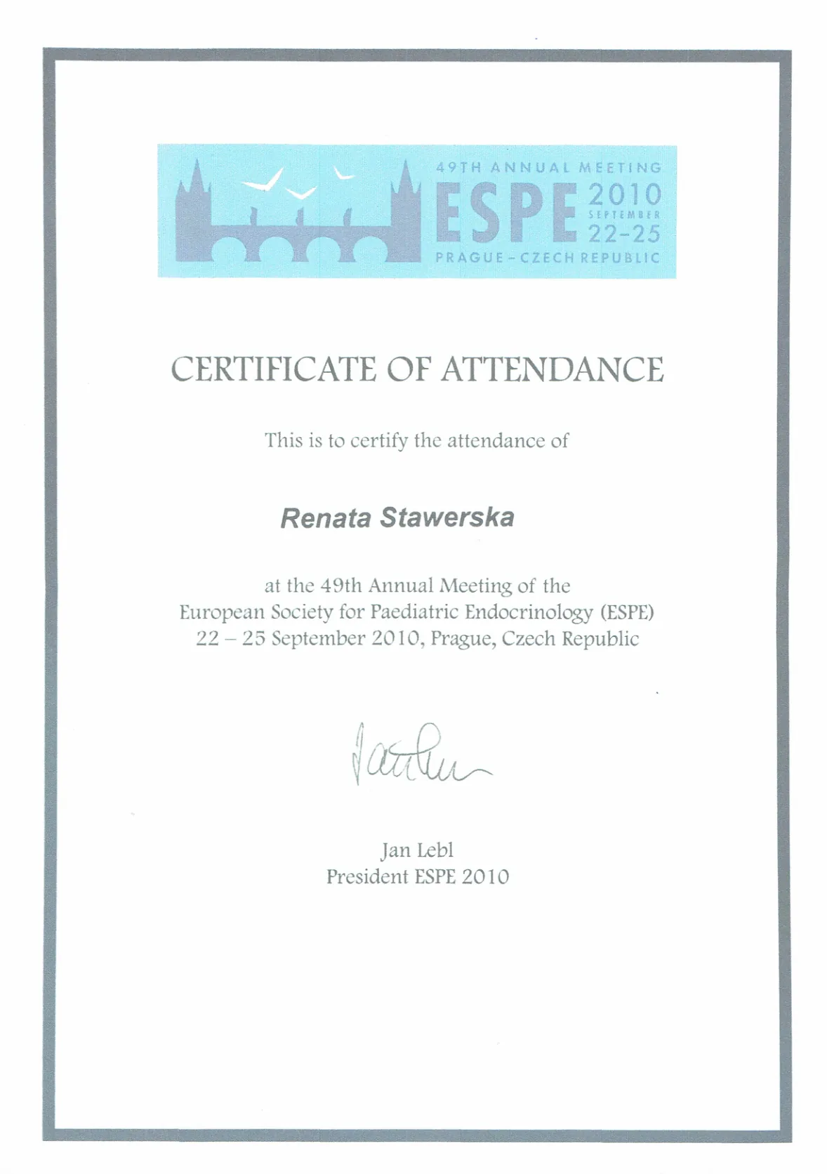 Dyplomy certyfikaty prof Renata Stawerska 36