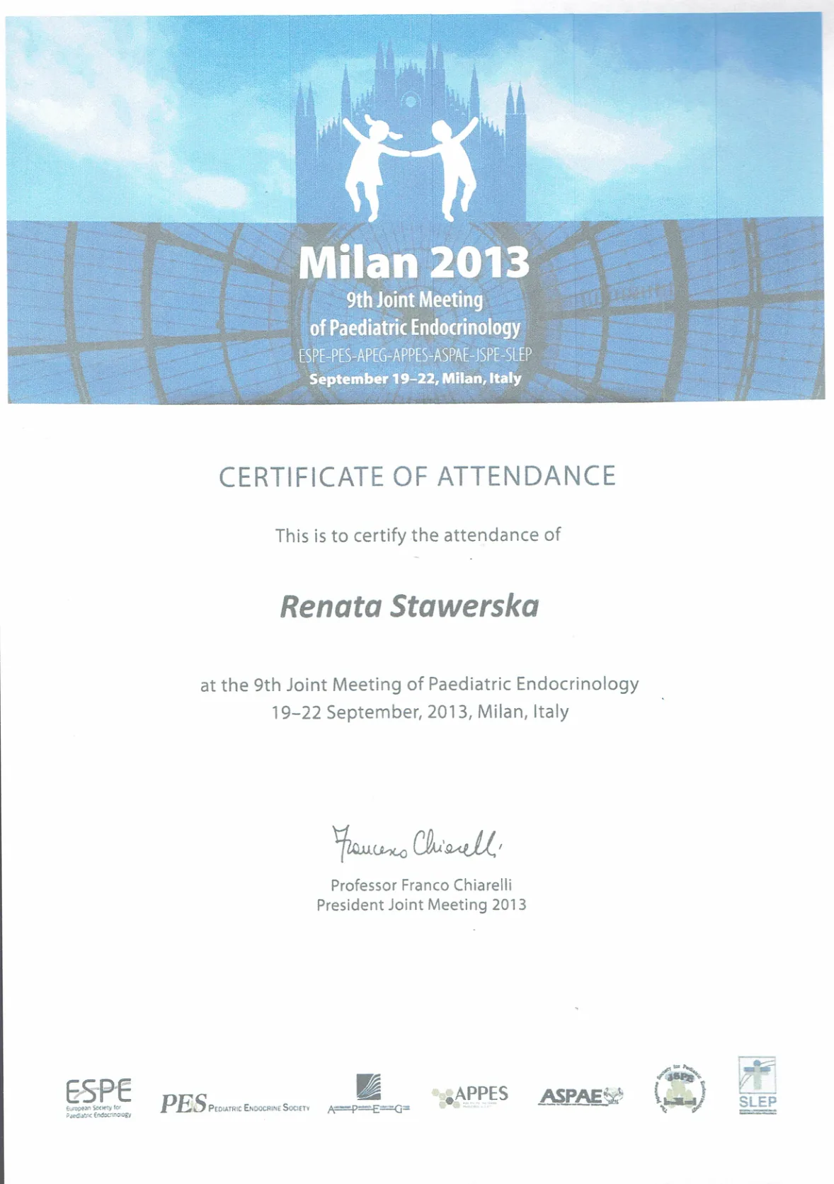 Dyplomy certyfikaty prof Renata Stawerska 38