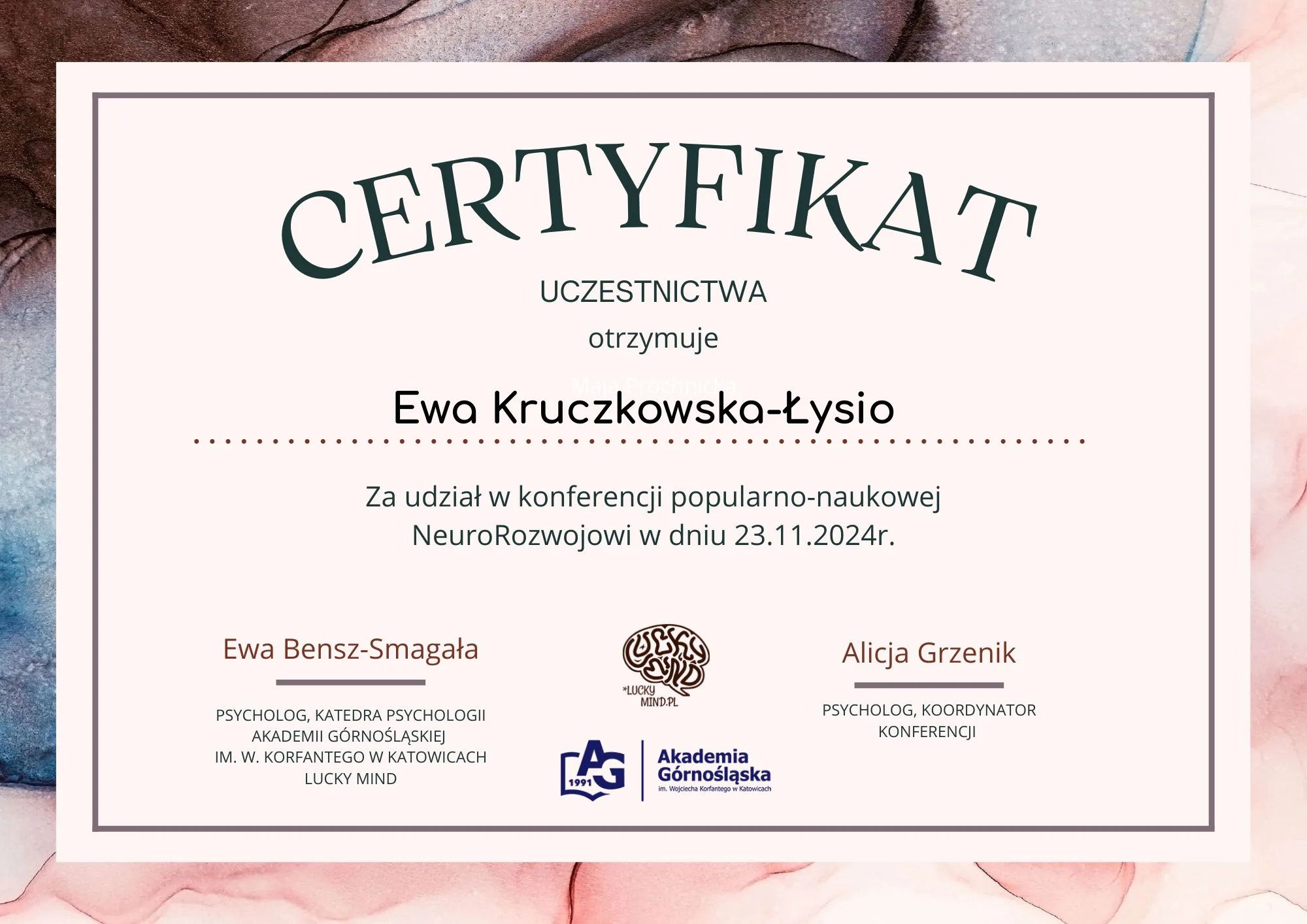 Certyfikat Ewa Kruczkowska Łysio 01