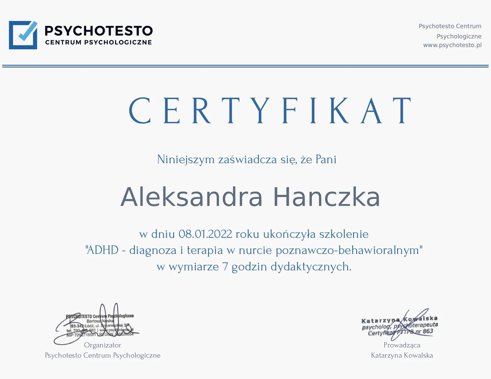 ADHD diagnoza i terapia